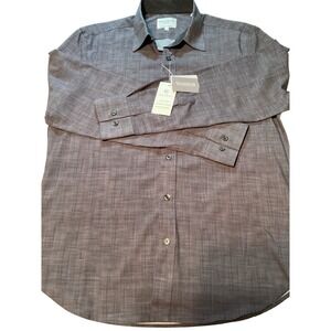 CONSTRUCT Slim Fit Mens Button Shirt 4 Way Stretch QDry Wrinkle Resistant Size M